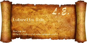 Lubovits Ede névjegykártya